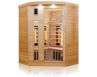 3 Person FAR Infrared Low EMF Canadian Hemlock Wood Indoor Sauna #YC-30-J-1