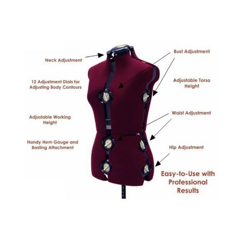Adult Female Adjustable Dress Form Sewing Mannequin Fabric Torso with 12 Adjustment Dials FH-2-8 image 4