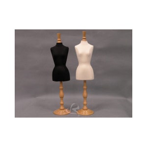 Fully Pinnable With Base White Mini Jewelry Display Female Dress Form 
