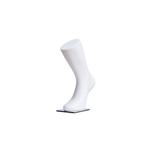 Glossy White Fiberglass Adult Male Right Foot Sock Mannequin Display with Base #FOOT02