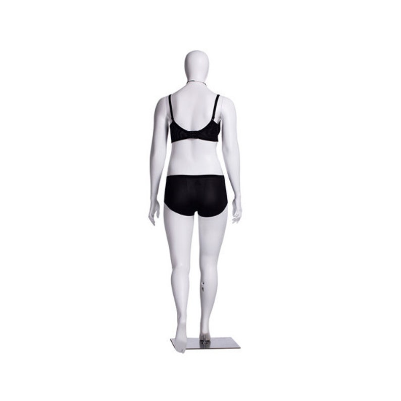 Matte White Adult Female Plus Size Fiberglass Egg Head Fashion Mannequin #F3D01W