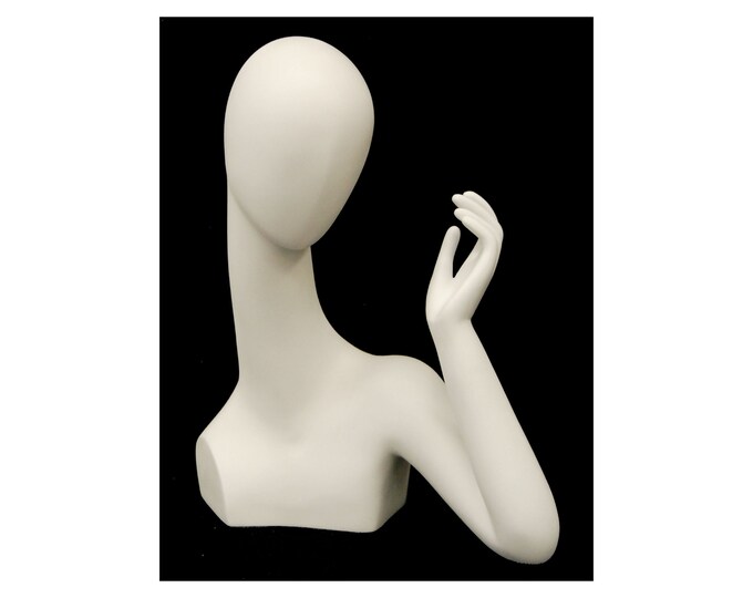 Adult Male Glossy White Fiberglass Table-Top Left Knee Mannequin Display With Stand
