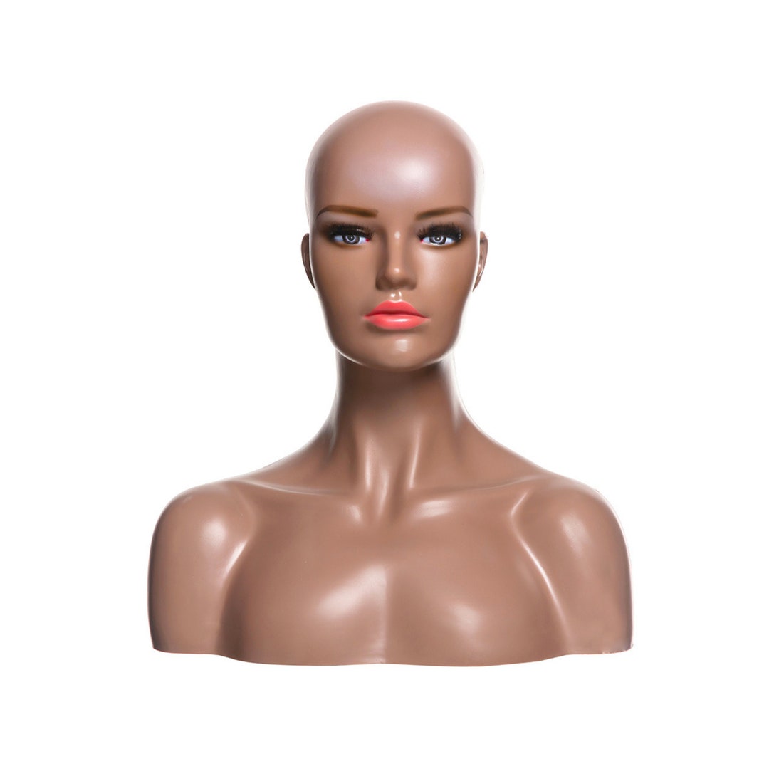 African American Adult Female Plastic Realistic Mannequin Head Bust