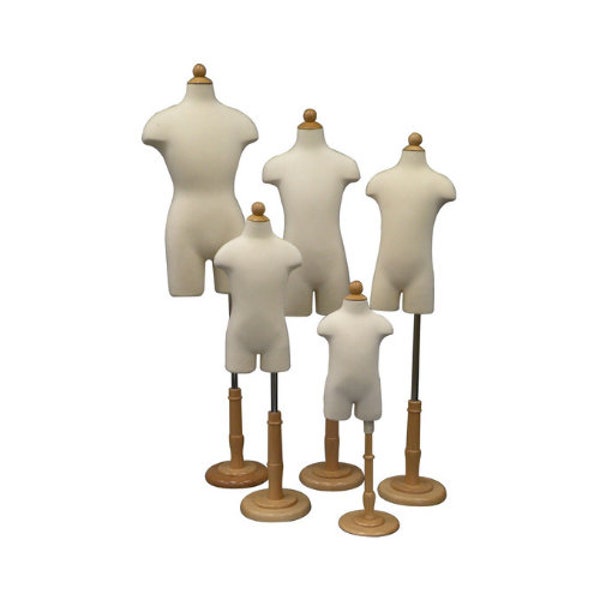 Child Toddler Kids Half Body Dress Form Infant Pinnable Mannequin Torso with Wooden Base #JF-11C