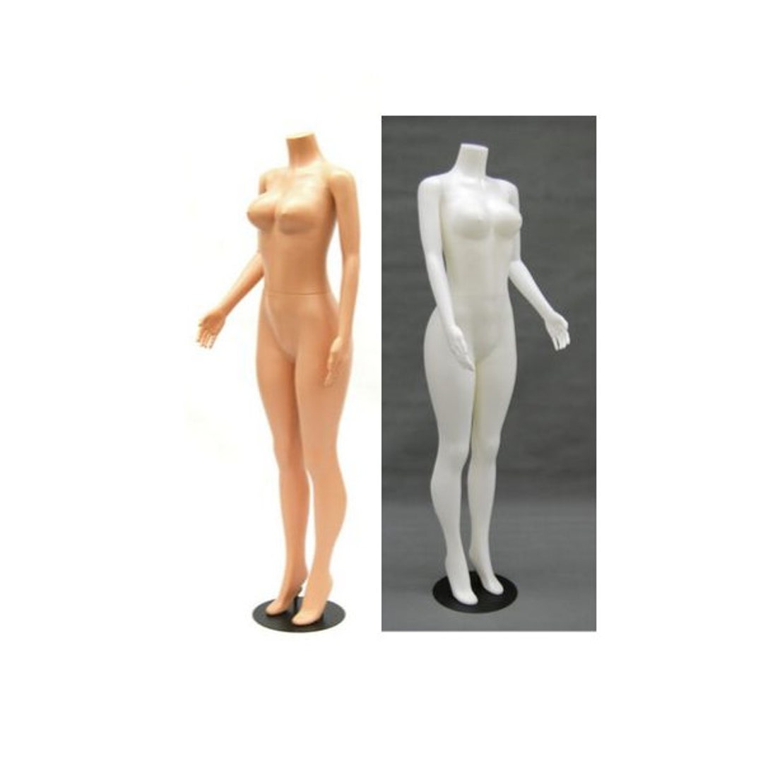 Cheap Mannequins Female, Plastic, Unbreakable, Skin Tone with Glass Base