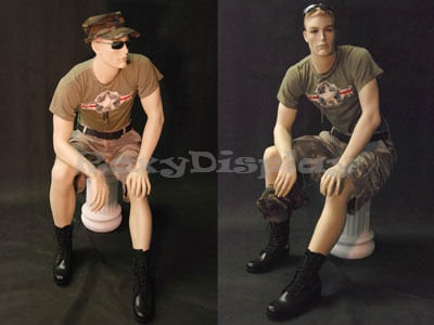 Male Realistic Fleshtone Full Body Short Mannequin With Flexible Elbows and  Wig STEVE 