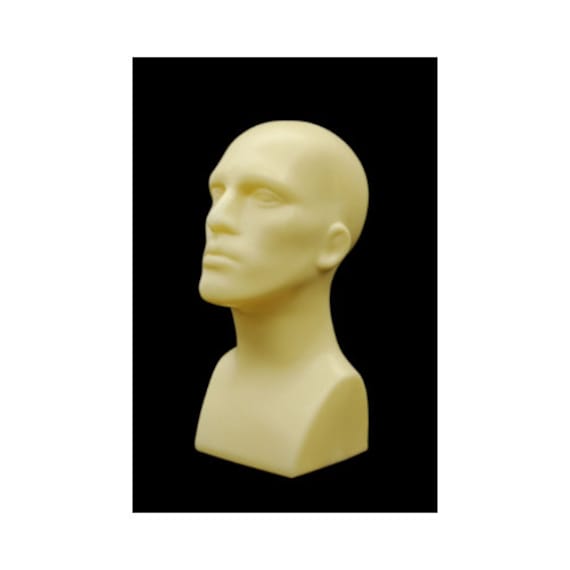 Adult Male Plastic Flesh Tone 16 Inch Tall Mannequin Head Display 2 Pack  M-FT -  Norway