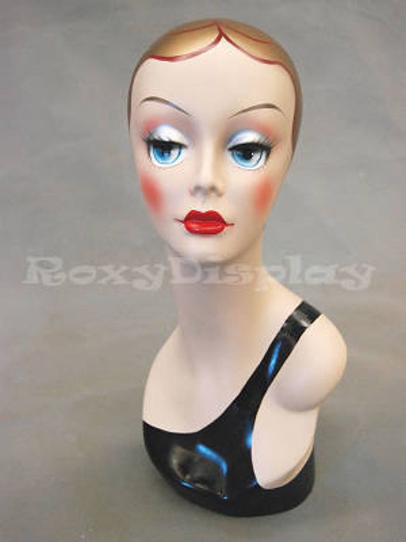 Vintage Artistic Female Mannequin Head Fiber Glass Beautiful Etsy
