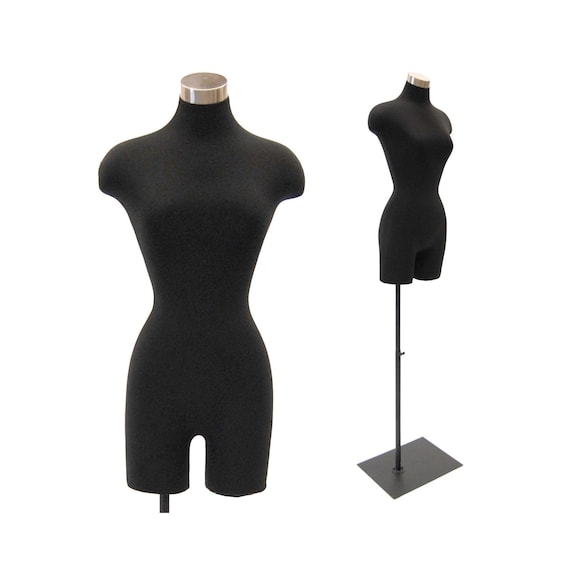 Female Dress Form with Black Rolling Base - Mannequin Mall