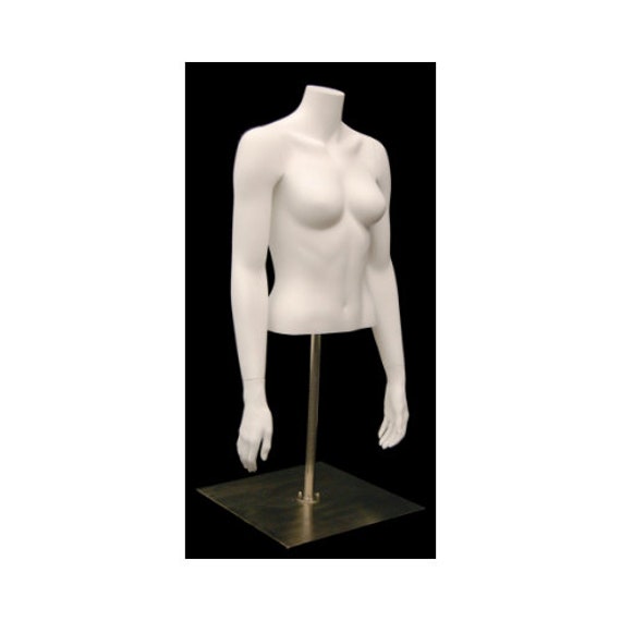 Antiqued Male Half Body Mannequin, egghead, Torso W/ Detachable Arms on  Stand - Finished Wood Top