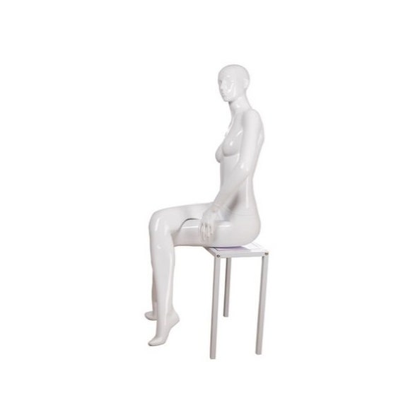 Glossy White Abstract Adult Female Fiberglass Fashion Mannequin