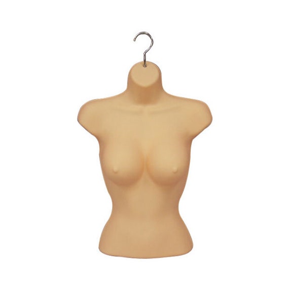 Plastic Hanging Fleshtone Half Round Female Mannequin Torso Shirt Form  Display #F812F