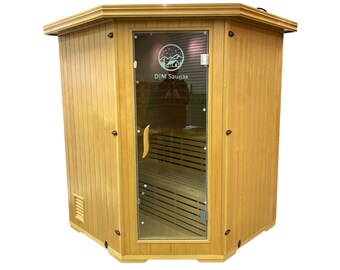 Indoor Hemlock Wood 5 Person Wet Dry Steam Sauna with 6 kW Electric Heater #KST-5