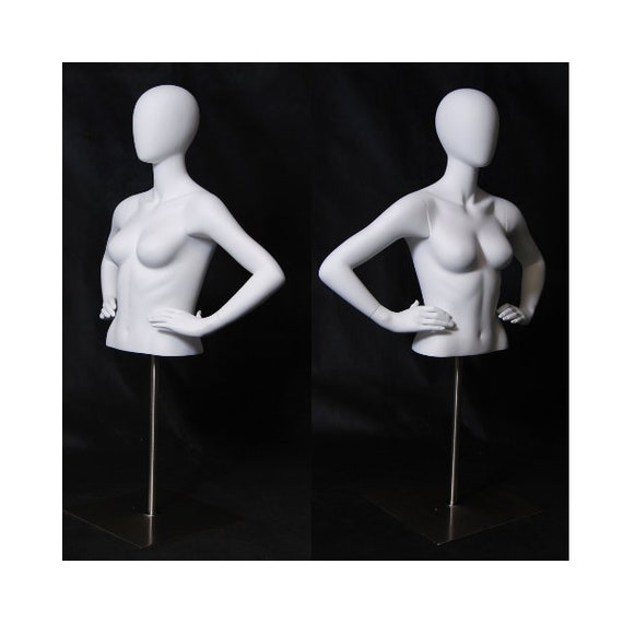 Glossy White Abstract Adult Female Fiberglass Fashion Mannequin
