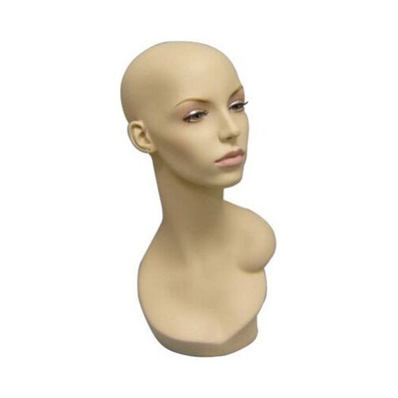 Realistic Female Mannequin Head with Shoulder for Wigs Hats Display Model  New