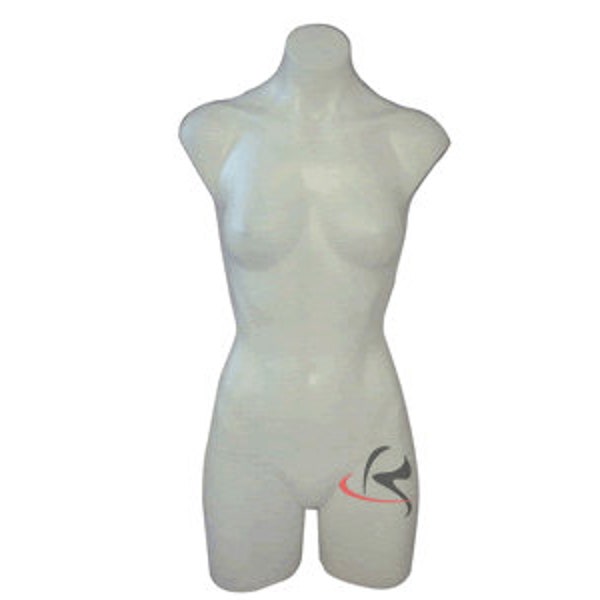 Adult Female White Plastic Half Body Torso Dress Form Mannequin #P907W