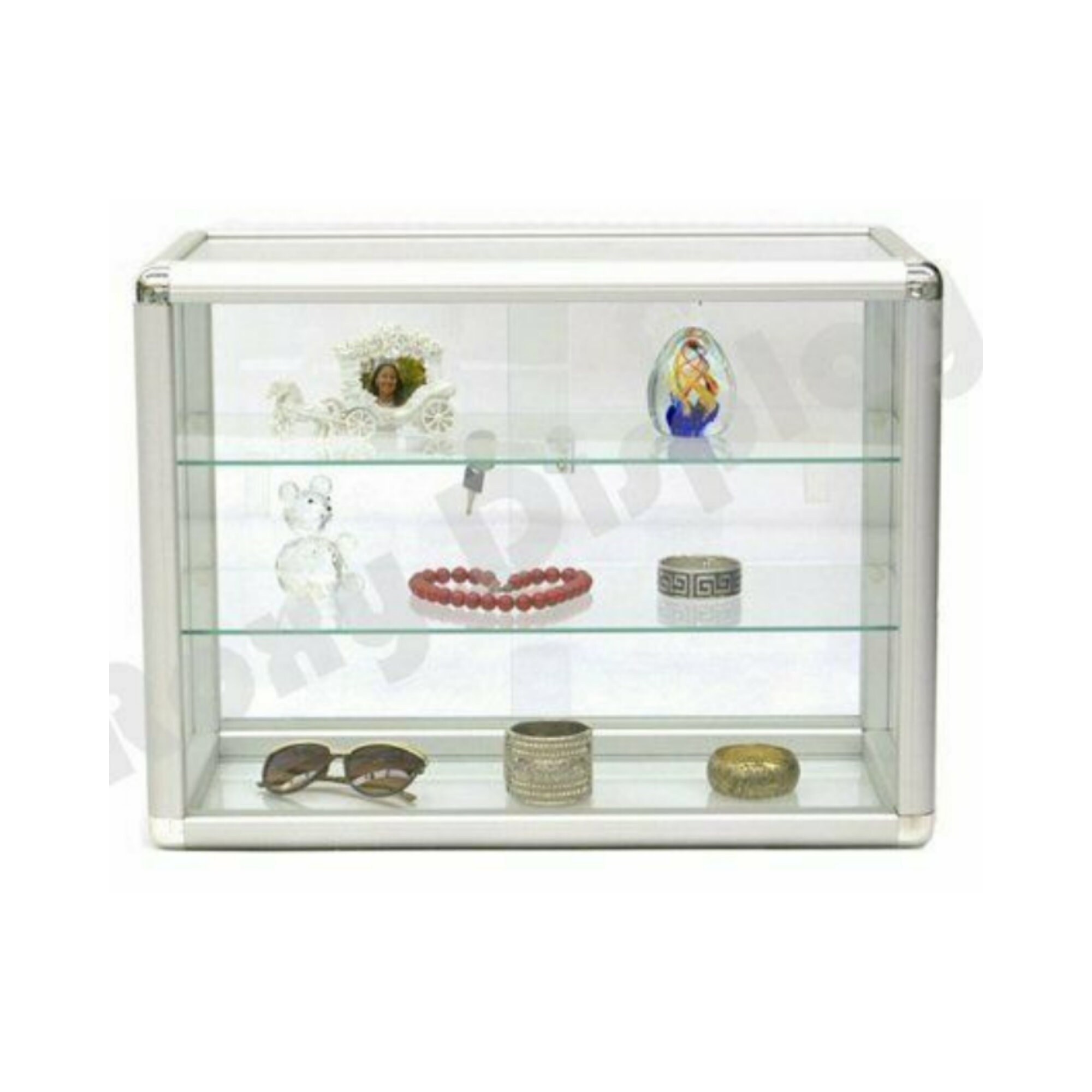 Aluminum Framed Glass Counter Top Display Case With Sliding Etsy