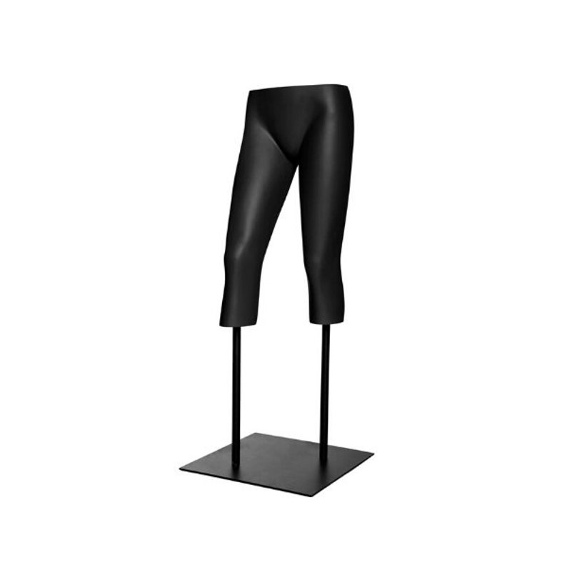 Female Adult Matte Black Fiberglass Mannequin Legs with Metal Base #FHLG