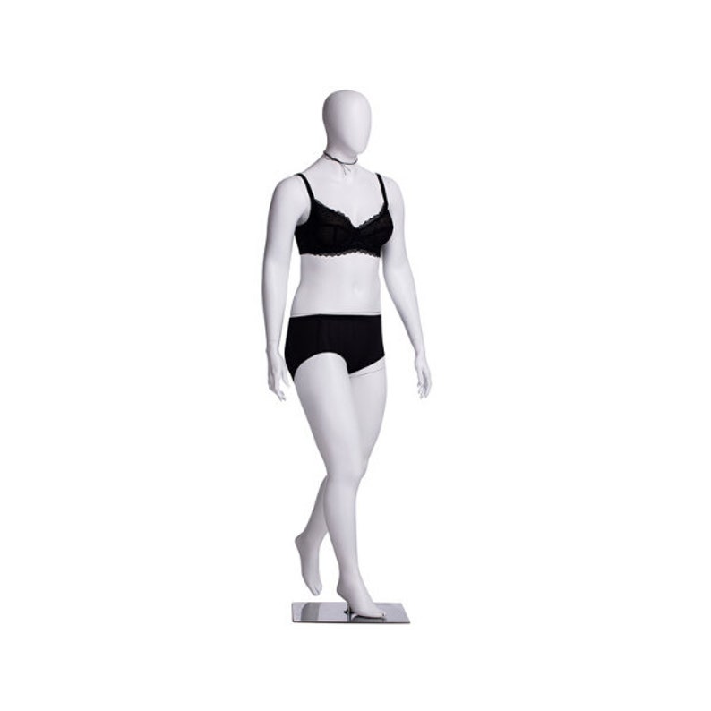 Matte White Adult Female Plus Size Fiberglass Egg Head Fashion Mannequin #F3D01W