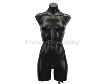 Adult Female Black Plastic Half Body Torso Dress Form Mannequin #P907BK