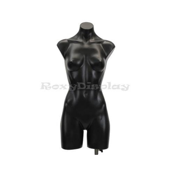 Adult Female Black Plastic Half Body Torso Dress Form Mannequin #P907BK