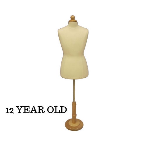 Adjustable Height Canvas Kids Mannequin,half Body Mannequin With Golden  Metal Base,unisex Children Torso Dress Form for Clothes Display 