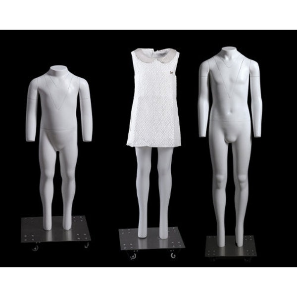 Invisible Ghost Matte White Fiberglass Headless Children's Photography Mannequin with Rolling Base - Ages 2T-12T #GHK