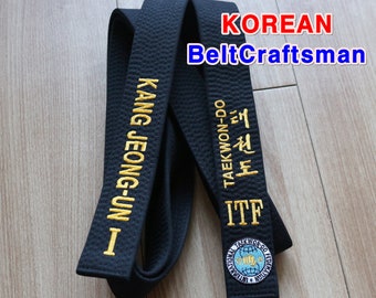 Ceinture noire de taekwondo/태권도/ITF/WTF/judo/Aïkido/karaté/personnalisé/broderie/합기도/arts martiaux