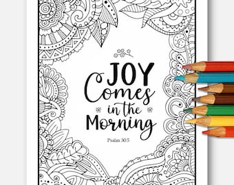 Psalm 30:5 Coloring Page, Bible Verse Scripture Art (Digital Download PDF)