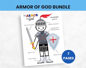 Armadura de Dios (imprimible): Manualidad, tarjetas de estudio bíblico y página para colorear (descarga en PDF)