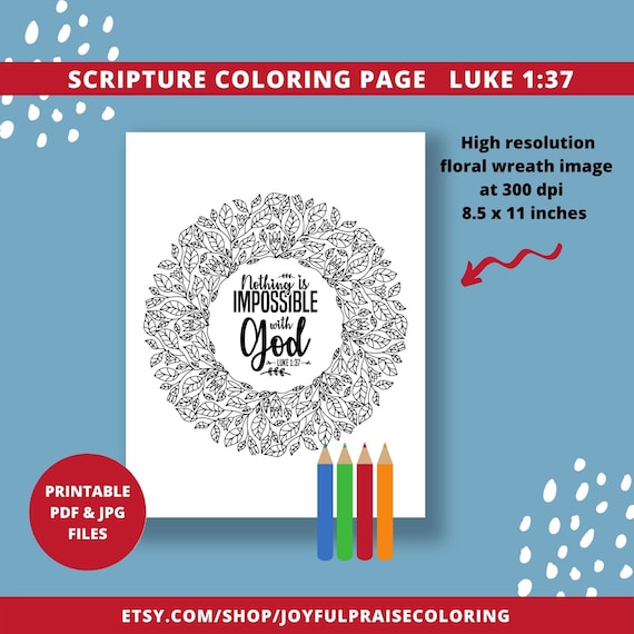 Nothing Is Impossible With God Coloring Pages