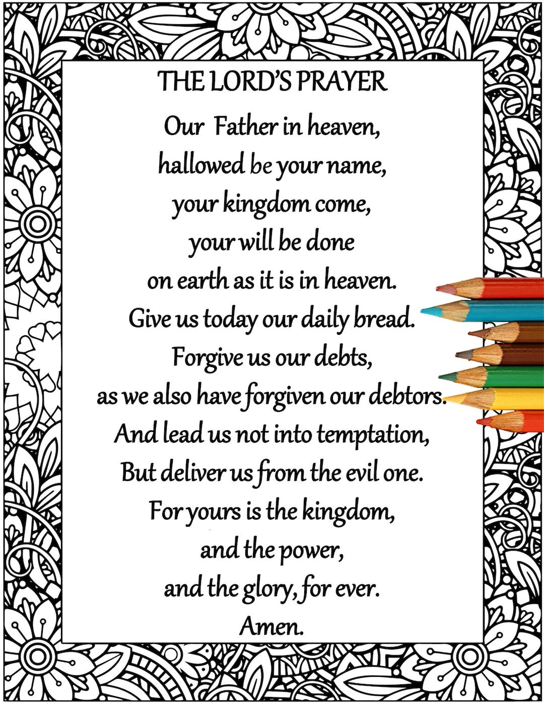 The Lord s Prayer Matthew 6 9 13 Printable Bible Verse Coloring lord-s-prayer-matthew-6-9-13-art-print-60-colours-3-sizes-bible-verse