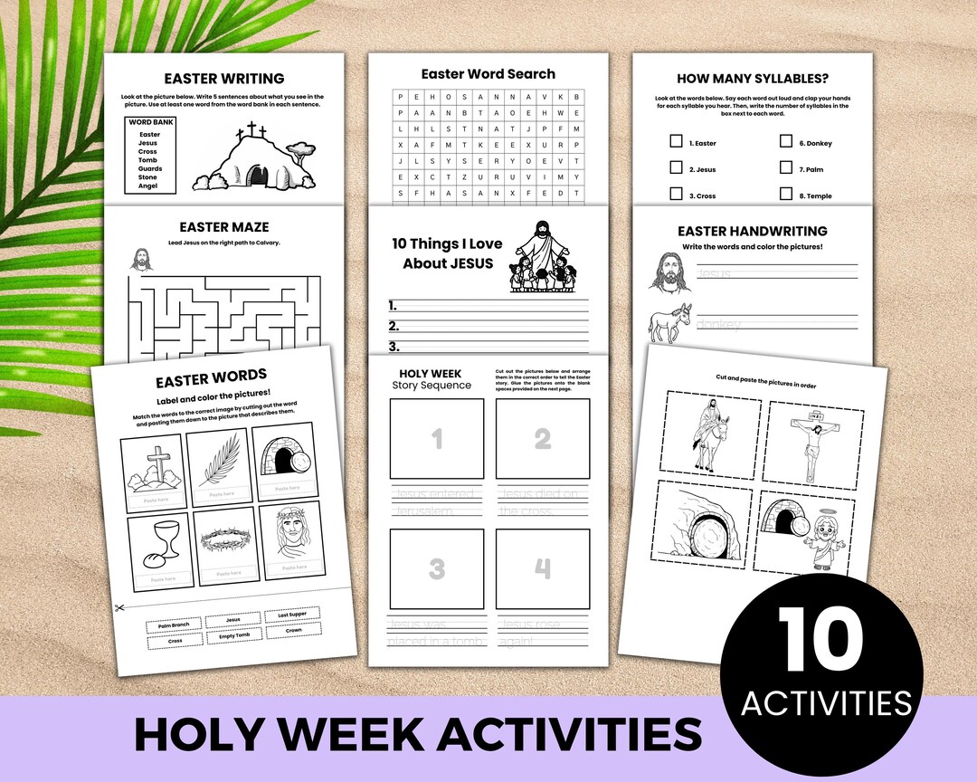 Holy Week Printable Activity, Sunday School Easter Games, Digital PDF ...
