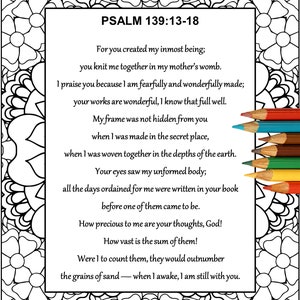 Psalm 139 Coloring Page: Christian Bible Activity for Kids (PDF Download)