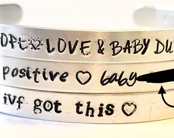 Hand Stamped ivf/iui Bracelet Bundle | ivf/iui got this | Baby Dust | Infertility | Gifts for Her | IVF Gifts