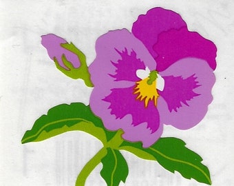 Mrs. Grossman's Vintage Pansy Sticker ~ Purple ~ Violet ~ Hard to Find ~ Rare Find