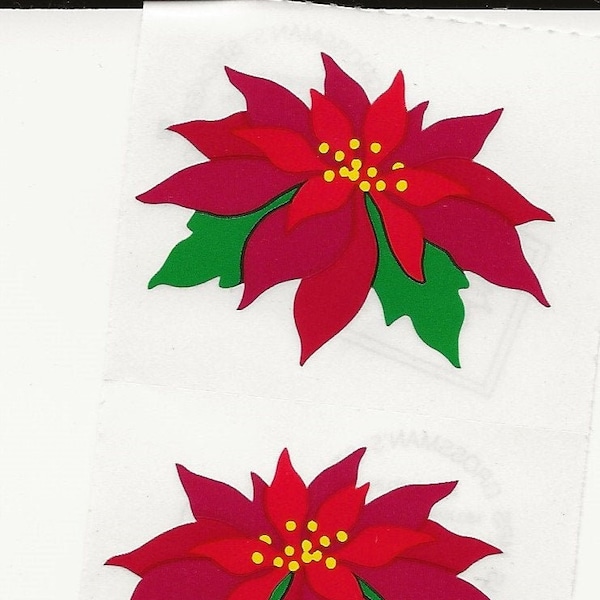 Mrs. Grossman's Stickers ~ Poinsettia ~ Christmas ~ Christmas Flower ~ HTF ~ Great Condition