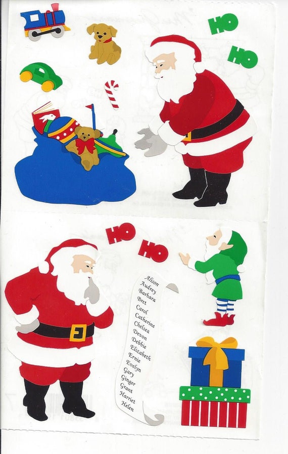 10 Mrs Grossmans Bright Santa Stickers Christmas Ho St Nick Toys Sack Father