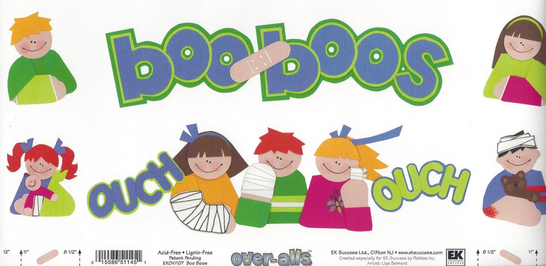 Boo Boos Overall Page Topper Ouch Bandaids Broken Arm Injured Hand