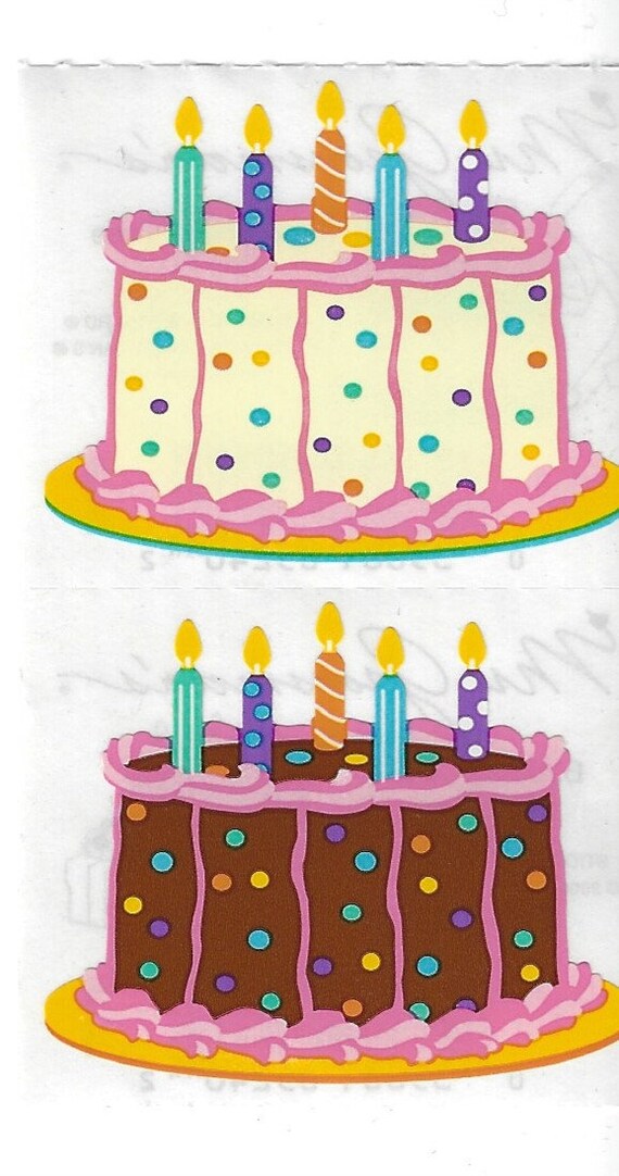 Sticker Square Sticker Sheet Vintage Mrs Grossman Birthday Cake Sticker From 1988
