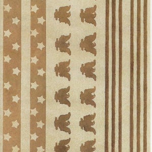 May include: A sheet of brown paper with a repeating pattern of stars, eagles, and stripes. The paper is labeled "NRN Designs" and has a product number of "S5094".