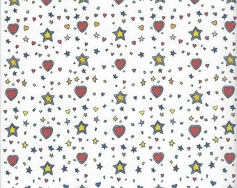 Scrapbook Paper ~ Decorative ~ 12 x 12 ~ Hearts ~ Stars ~ Confetti ~ Paper Crafting ~ Scrapbooking ~ NLA