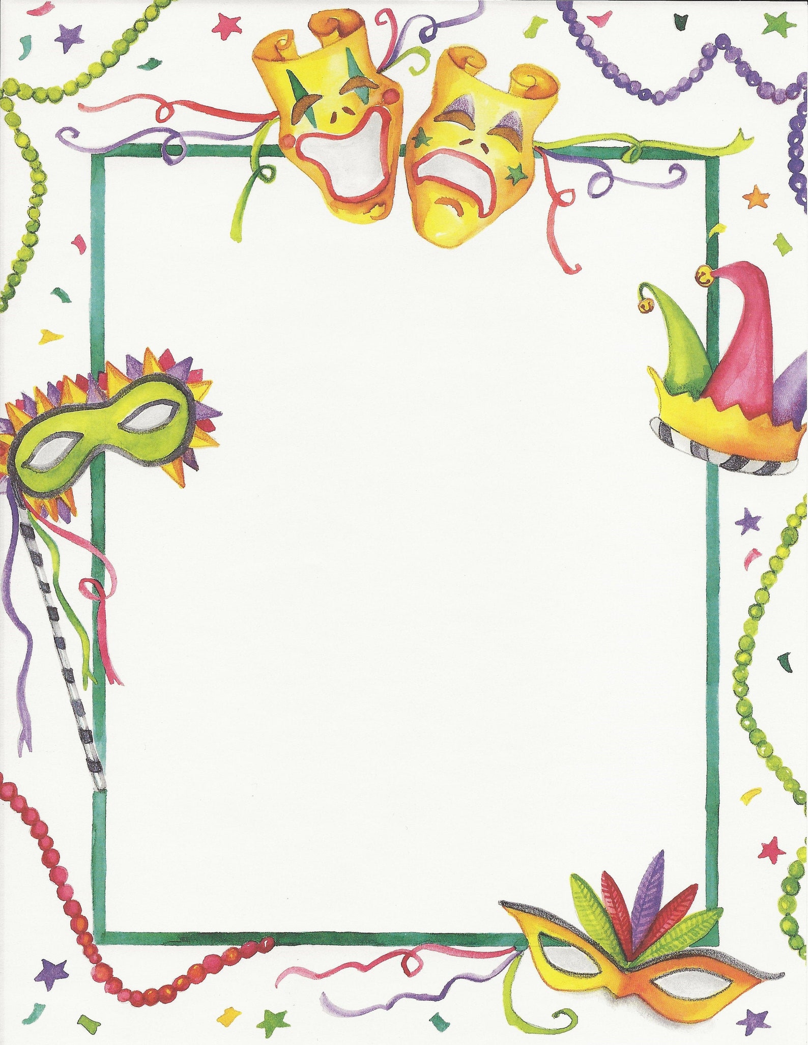 Colors By Design It s Mardi Gras Time 8 5 X 11 Paper Etsy