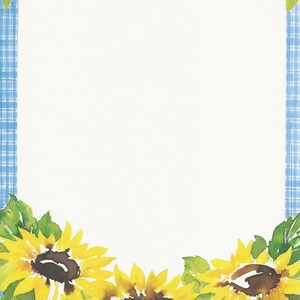 Colors by Design ~ 8.5 X 11 Paper ~ Sunflowers and Blue Plaid ~ Sunflowers ~ HTF ~ NLA