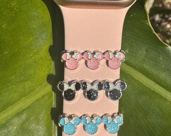 Minnie Mouse Charm Slider Bar Pink, Apple Watch charms, Disney Charms, Theme Park Charms, Magic Band Charms Disney Inspired