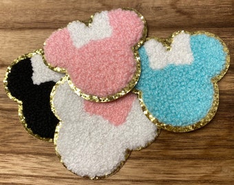 Écusson Minnie Mouse de haute qualité, Écusson tête Minnie Mouse, Écusson chenille fer à repasser, Écusson fer à repasser, Écusson chenille, Écusson fer à repasser