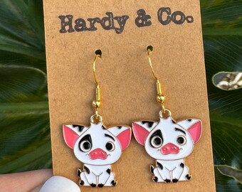 Disney Pua The Pot Bellied Pig Moana Inspired Earrings, Disney Parks Inspired, Disney Earrings