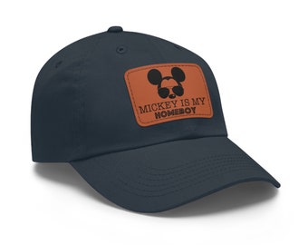Mickey es mi Homeboy Disney inspirado sombrero con parche de cuero, sombrero de Disney, sombrero de Mickey