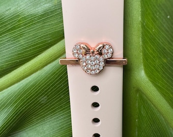 Minnie Mouse Charm Slider Bar Rose Gold, Apple Watch charms, Disney Charms, Theme Park Charms, Magic Band Charms Disney Inspired