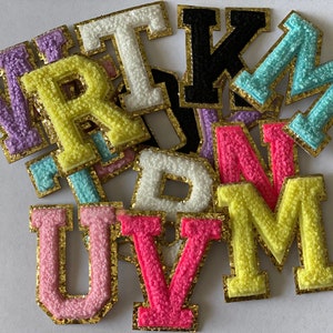 Adhesive Chenille Patch Sticker Letter Patches Chenille Letters Varsity Letter  Patch Stick on Patches Diy Self Adhesive Patch Embroidered 